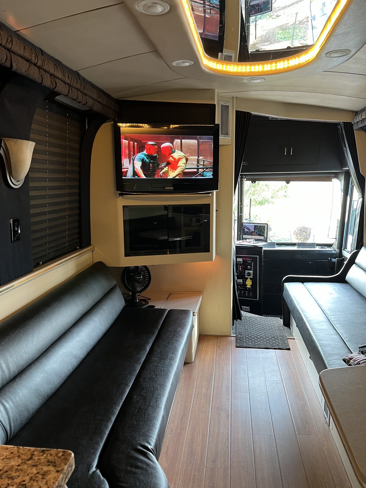 Lounge with satellite TV and surround sound