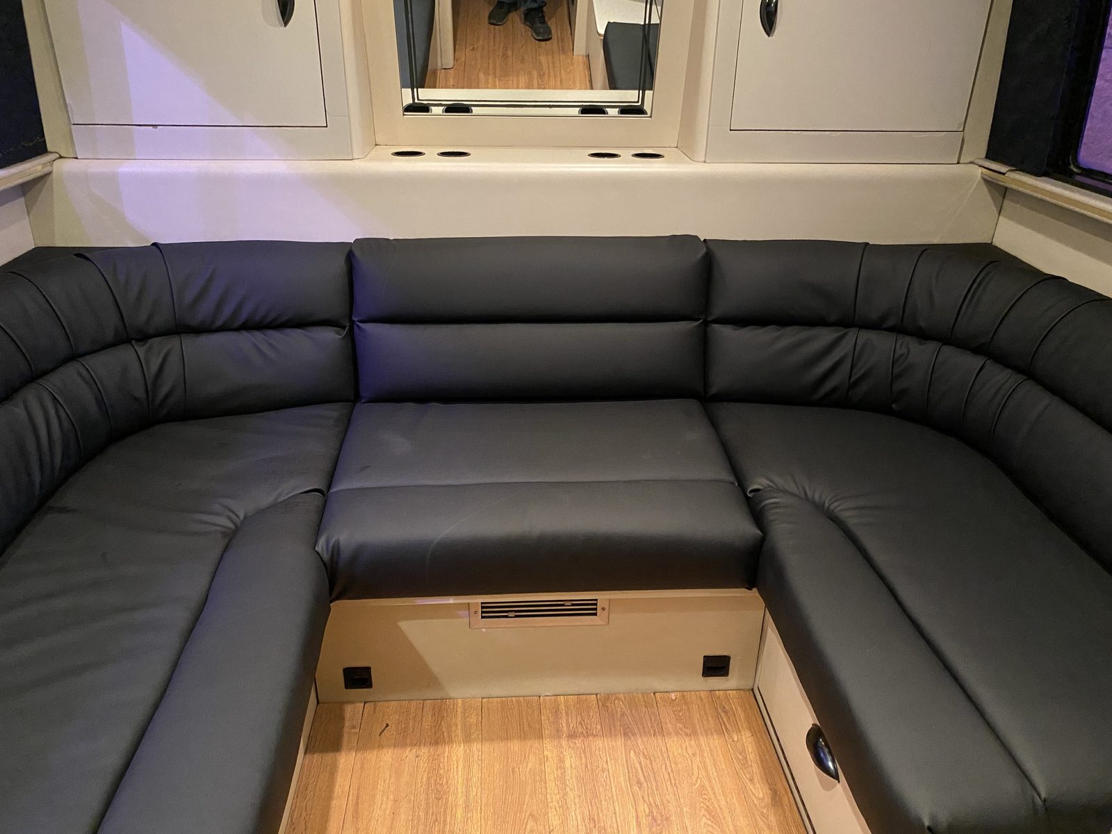 Rear lounge with flat panel TV
